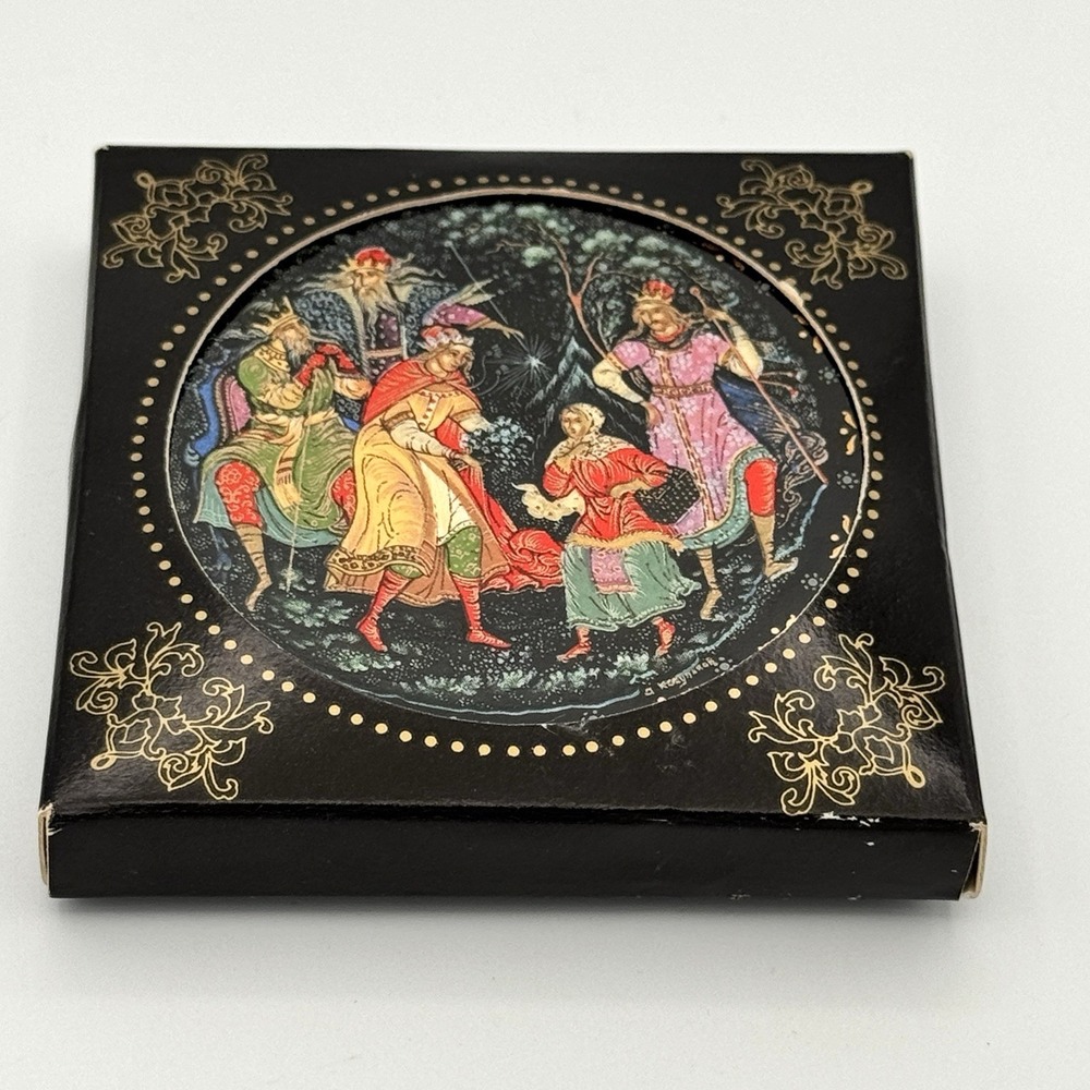 1990 Palekh USSR Porcelain Hanging Ornament Twelve Months Alexei Kochupalov